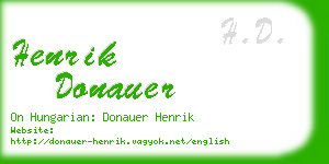 henrik donauer business card